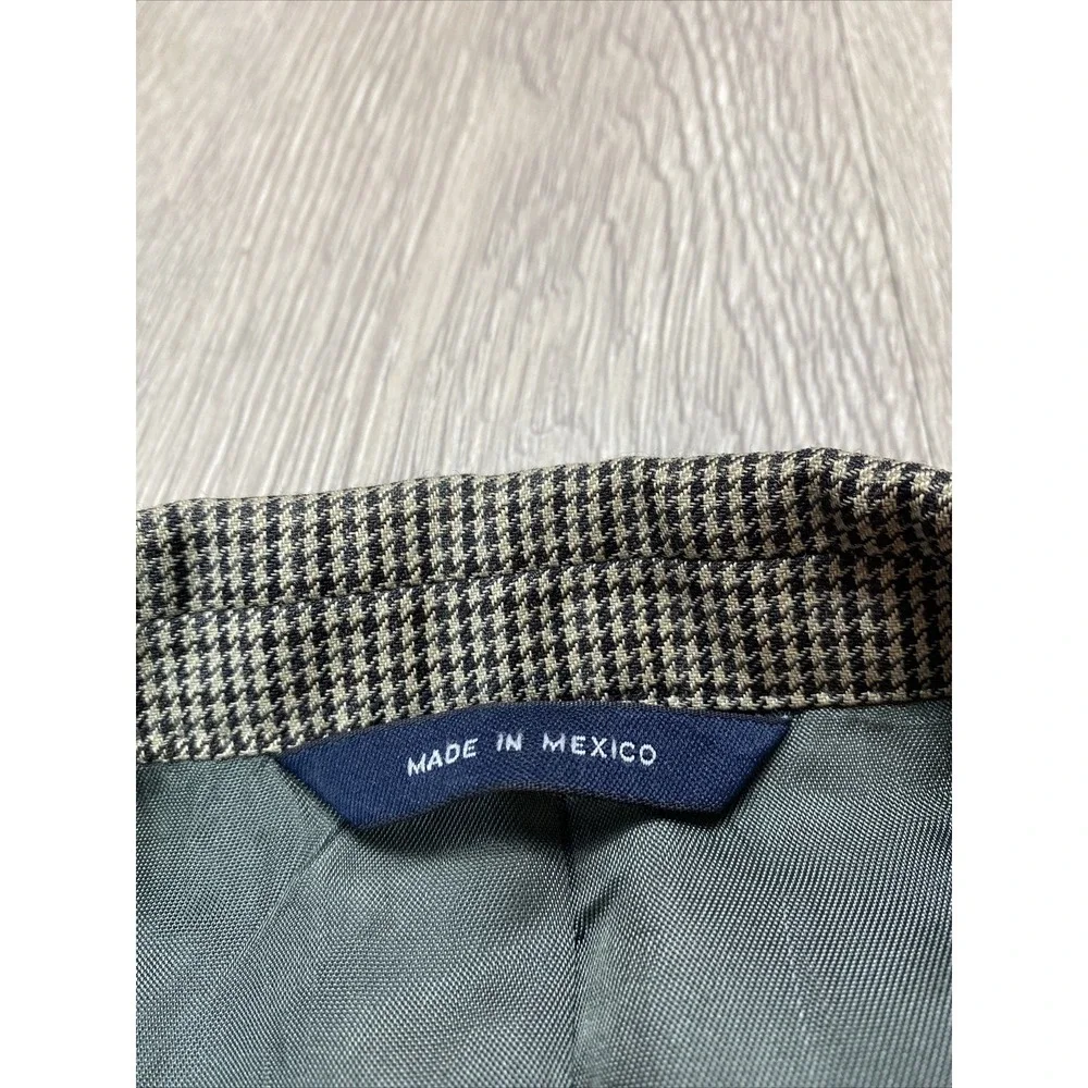 Brooks Brothers Mens‎ Houndstooth Blazer Jacket Size 46R Button Front Sport Coat